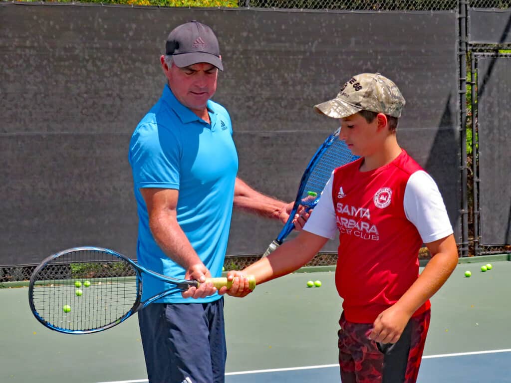 Tennis Camp Daniel Webster teaching 3